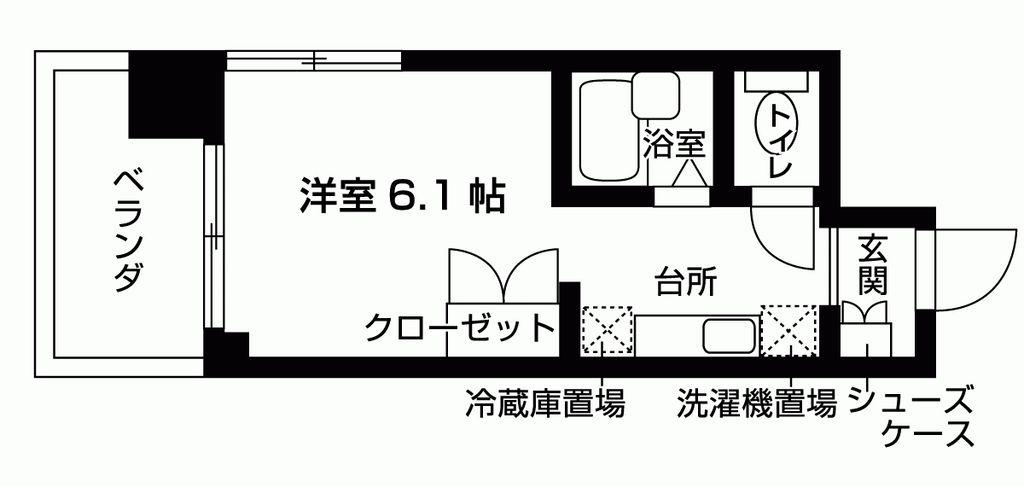 メゾン鳳月(ワンルーム/8階)の間取り写真
