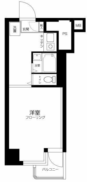 ラフィネ東銀座(1K/4階)の間取り写真
