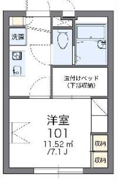 レオパレス豊藤II(1K/3階)の間取り写真
