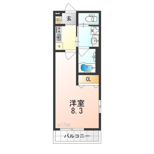 FELIZ COURT日根野(1K/2階)の間取り写真