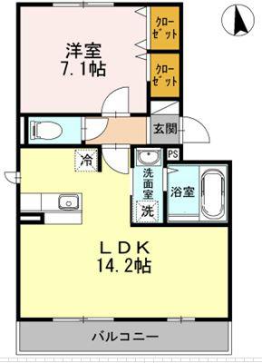 グランフォート伍番館(1LDK/3階)の間取り写真