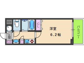 プレサンス梅田インテルノ(1K/4階)の間取り写真