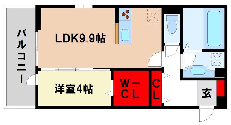 メゾンベール(1LDK/2階)の間取り写真