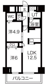 グランリベレ明石(2LDK/5階)の間取り写真