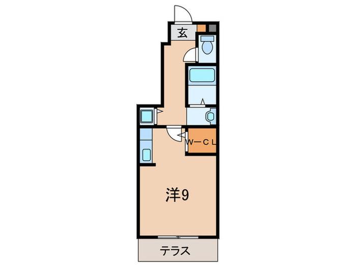 パインフィールド(ワンルーム/1階)の間取り写真