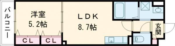 ピレーネ北条I(1LDK/3階)の間取り写真