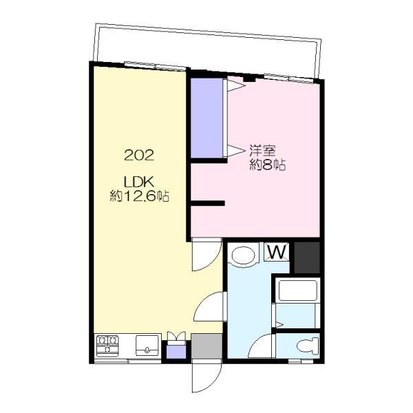 ソフィアコート(1LDK/2階)の間取り写真