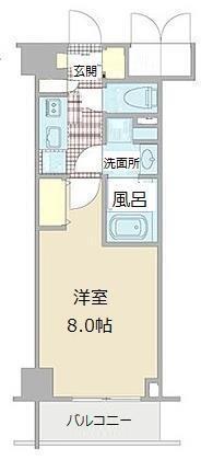コンシェリア東京 BAYSIDE COURT(1K/2階)の間取り写真