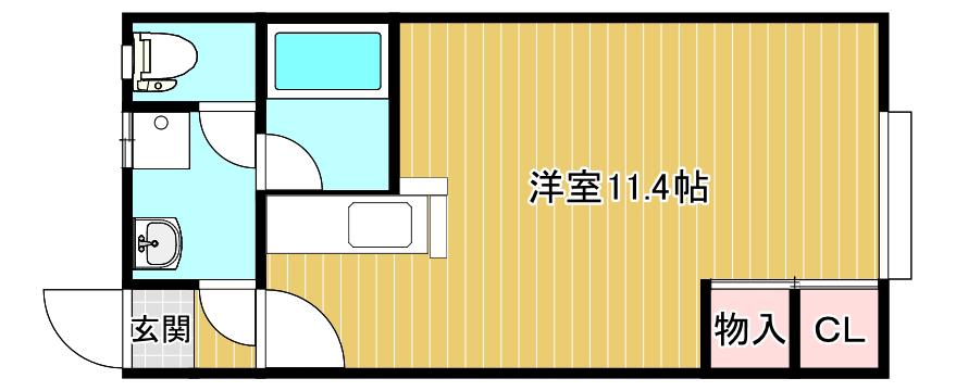 クレセントヨコイII(ワンルーム/2階)の間取り写真