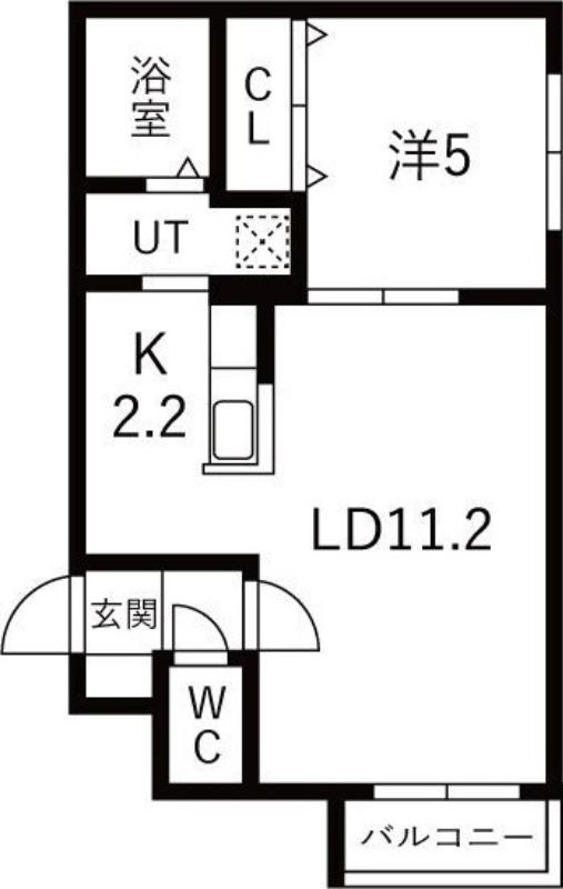 CREA ノース15A(1LDK/4階)の間取り写真