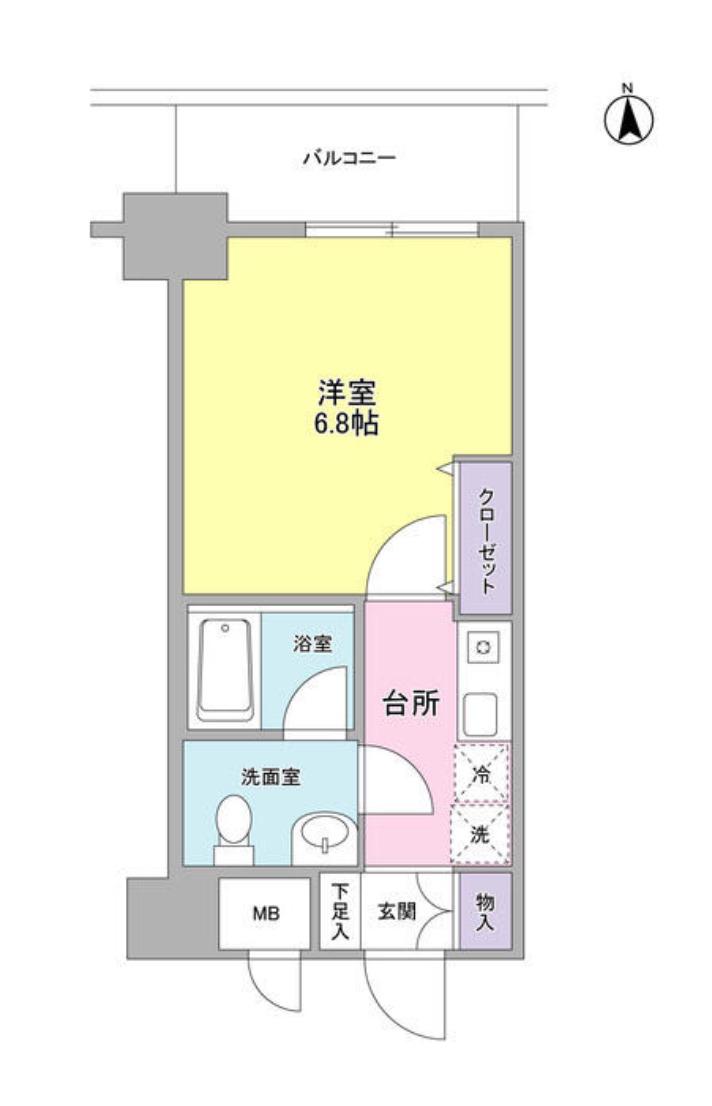 セレーノ品川(1K/2階)の間取り写真