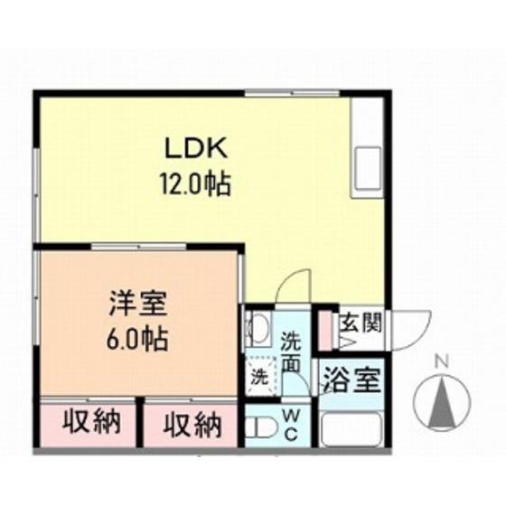 ビラージュ下新(1LDK/2階)の間取り写真