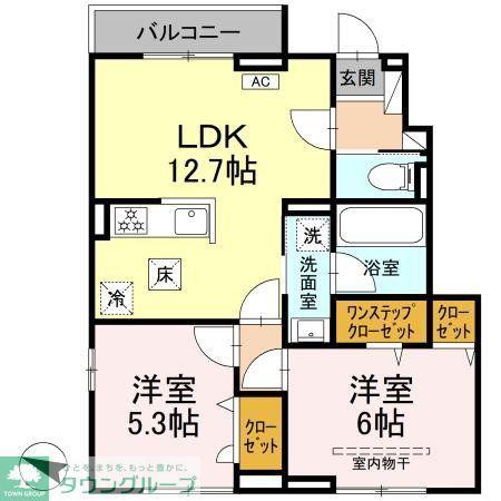 ヒルサイドテラス(2LDK/1階)の間取り写真