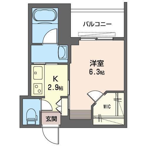 シャルール(1K/3階)の間取り写真