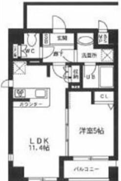 メゾンドソレイユ(1LDK/4階)の間取り写真