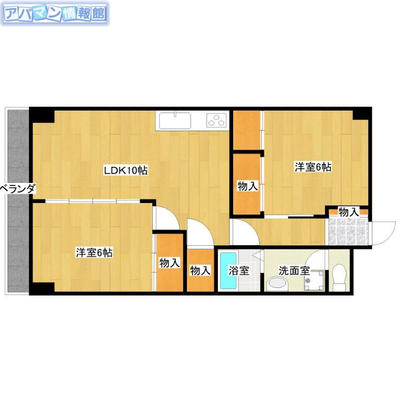 第2渡仙ビル(2LDK/1階)の間取り写真