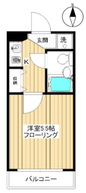 メゾンうちで相模原(1K/3階)の間取り写真