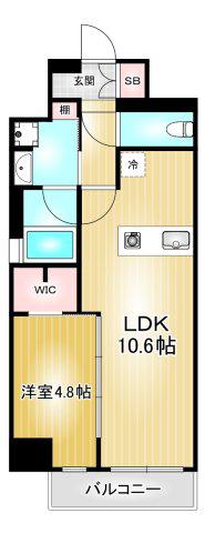 ルネフラッツ今池駅前サウス(1LDK/2階)の間取り写真
