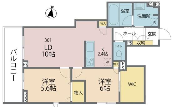 LUANA北戸田(2LDK/3階)の間取り写真
