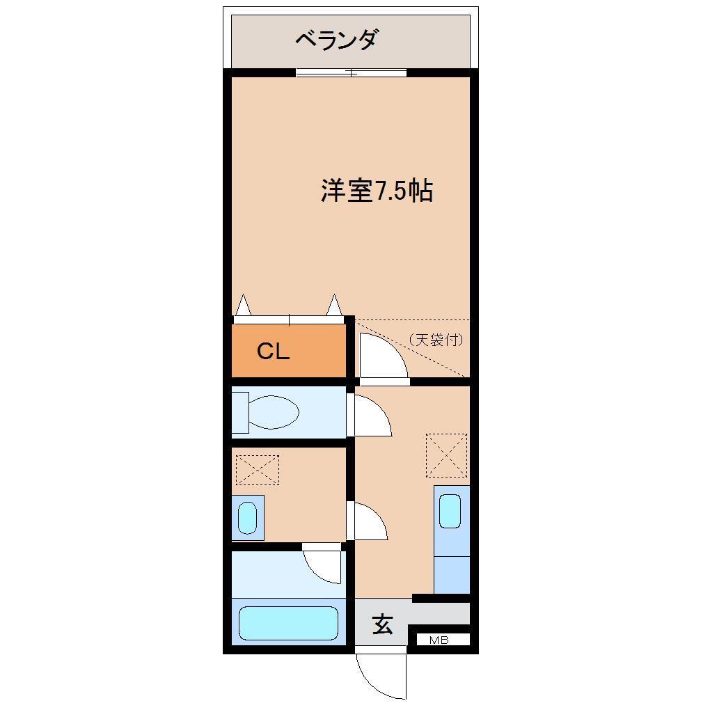ブリーズベイヒルズ宇佐(1K/1階)の間取り写真