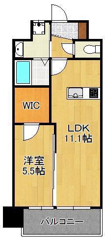 アクシオ北九州(1LDK/4階)の間取り写真