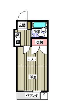 サンパーク矢向(1K/1階)の間取り写真