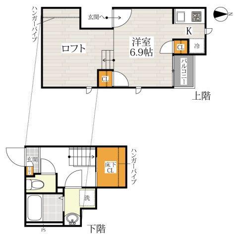 CB大和田セレーヌ(1K/2階)の間取り写真