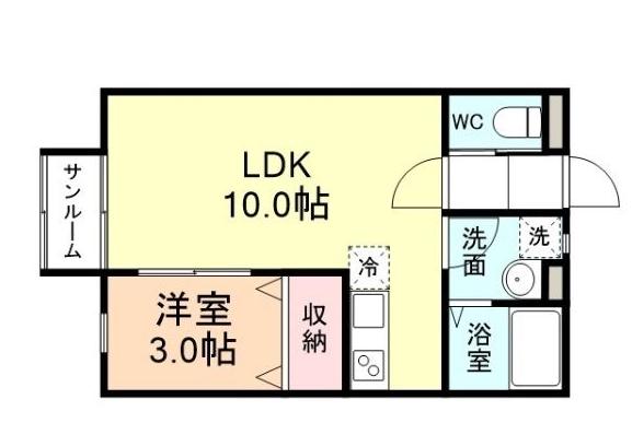 EXCEL SQUARE(1LDK/1階)の間取り写真