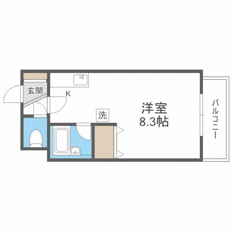 港プロシード26(1DK/3階)の間取り写真