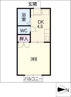 ベラビスタ相川(1DK/1階)の間取り写真