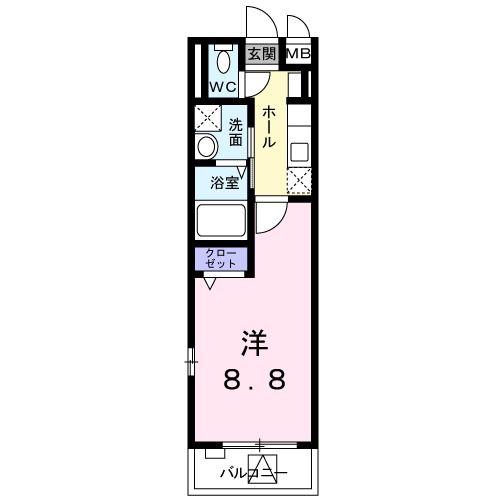 ノ・メール マサキ(1K/3階)の間取り写真