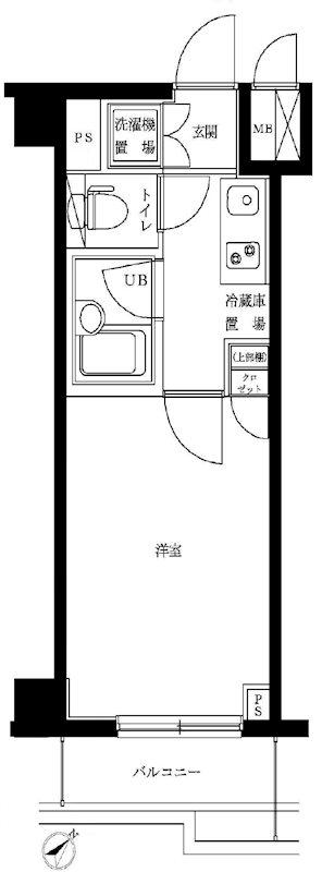 ルーブル溝の口参番館(1K/3階)の間取り写真