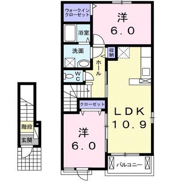 ロイヤル・パレス城興(2LDK/2階)の間取り写真