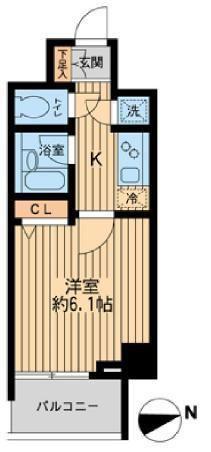 HF早稲田レジデンス2(1K/2階)の間取り写真