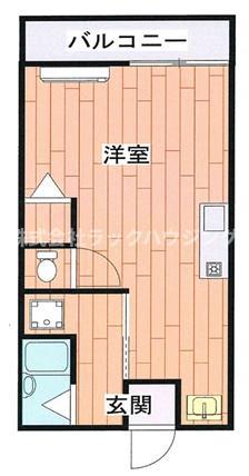 香里さくらハイツIII(1K/2階)の間取り写真