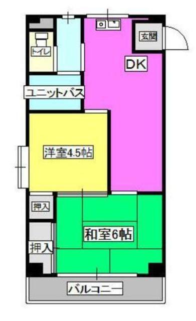 吉田屋ビル(2DK/3階)の間取り写真