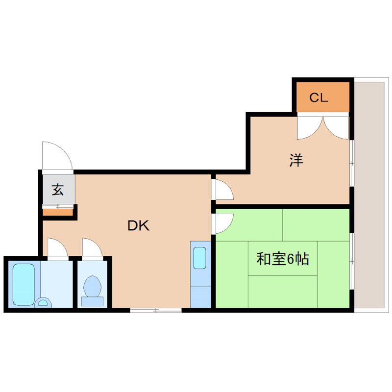 下坂部ベース02(2DK/4階)の間取り写真