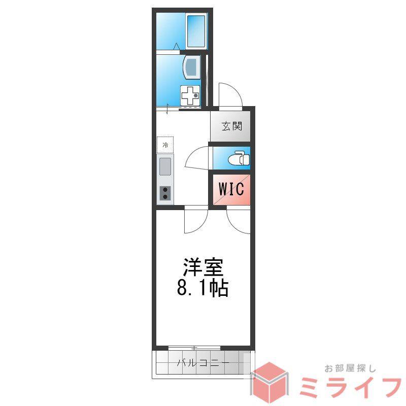 フジパレス城東諏訪ノースII館(1K/3階)の間取り写真