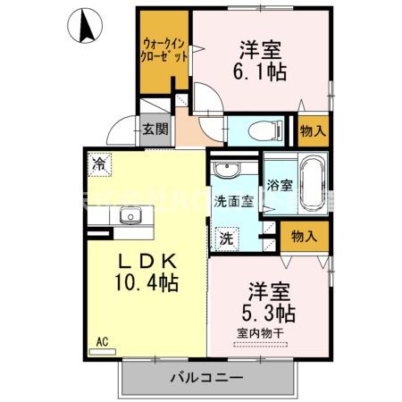 セジュールグレイス(2LDK/2階)の間取り写真
