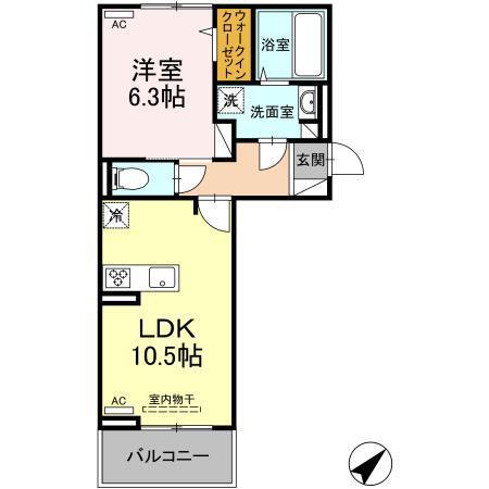 なのはな(1LDK/3階)の間取り写真
