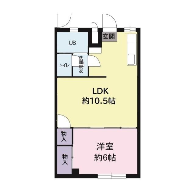ハイム関口(1LDK/2階)の間取り写真