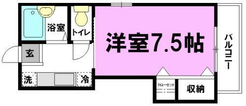 シージョイII(1K/2階)の間取り写真