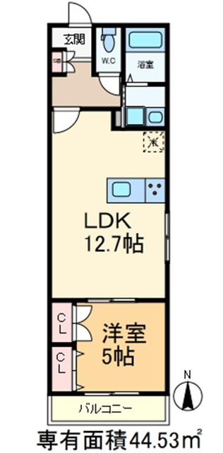 MAISON DE TIARA(1LDK/2階)の間取り写真