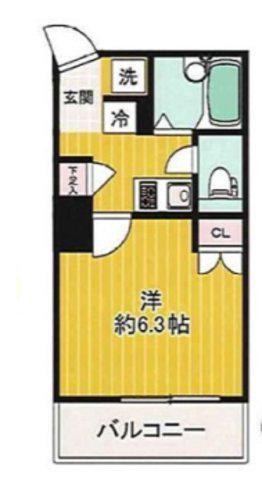 アイディ平和島II(1K/3階)の間取り写真