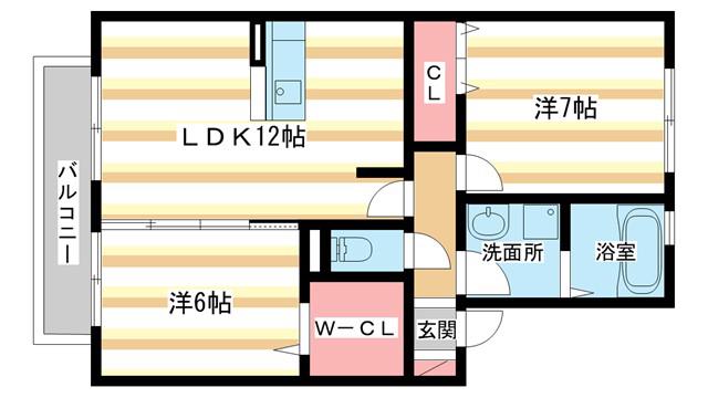 リバーラック ディライト(2LDK/2階)の間取り写真