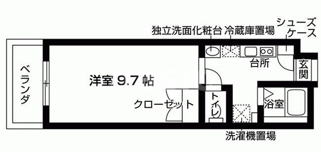 ジュネス(ワンルーム/3階)の間取り写真