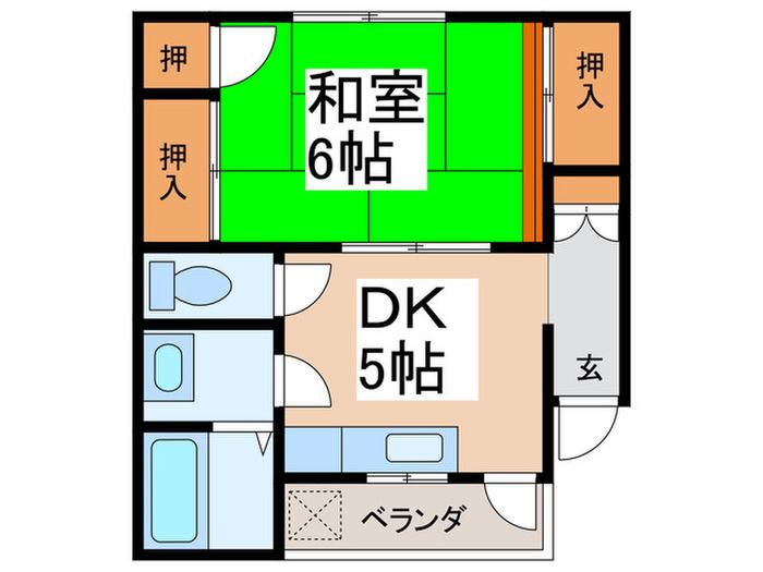 メゾン・ブランカ(1DK/2階)の間取り写真