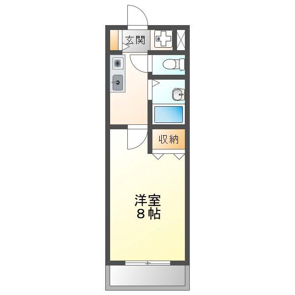 ハイツ原 PARTII(1K/6階)の間取り写真