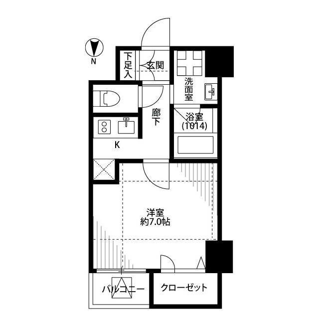 プレール・ドゥーク亀戸IV(1K/10階)の間取り写真