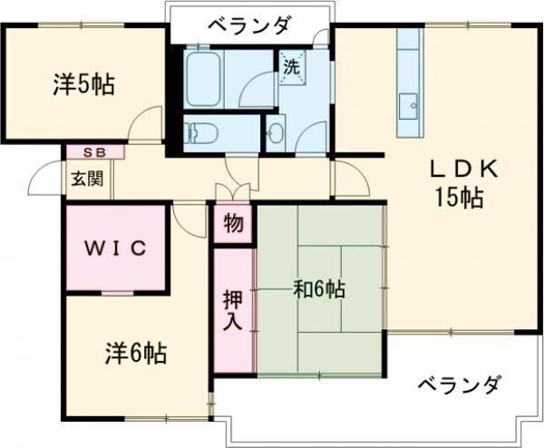 ファラン道明寺(3LDK/2階)の間取り写真